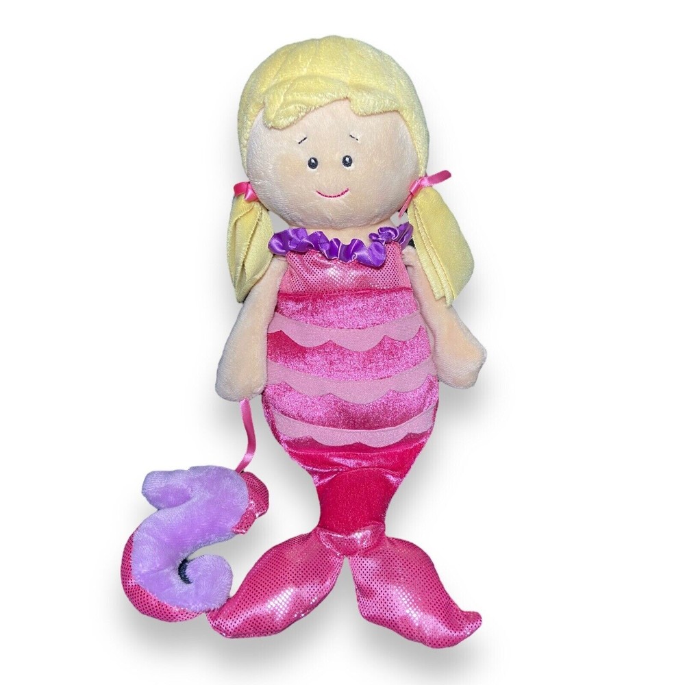 Baby Ganz Wave Babies Blonde Mermaid & Seahorse (Rattle) Plush Stuffed Animal